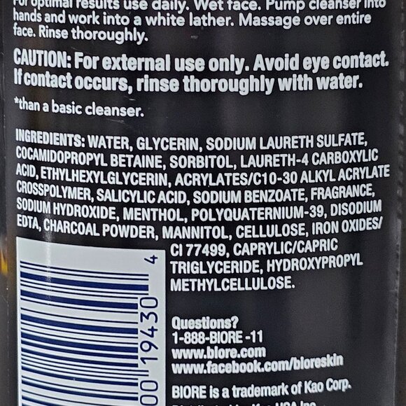 3 Pack Biore Deep Pore Charcoal Cleanser (1) 8.46 oz & (2) 6.77 oz - Picture 10 of 11